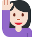 🙋🏻‍♀️ woman raising hand: light skin tone display on Twitter